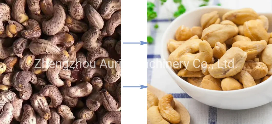 Electric Gas Automatic Cashew Nut Grader Cashew Nut Cracking Sorting Roasting Peeling Separator Cashew Nut Production Line Nut Machinery