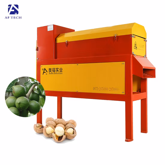 High Power Fresh Macadamia Nut Fruit Skin Roller Peeling Shelling Machine