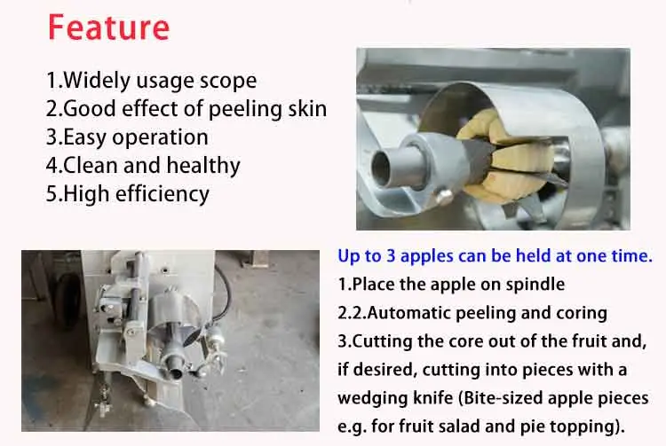 Manufacture Industrial Electric Fruit Peeling Spiral Slicer Cored and Splitter Apple Peeler Machine