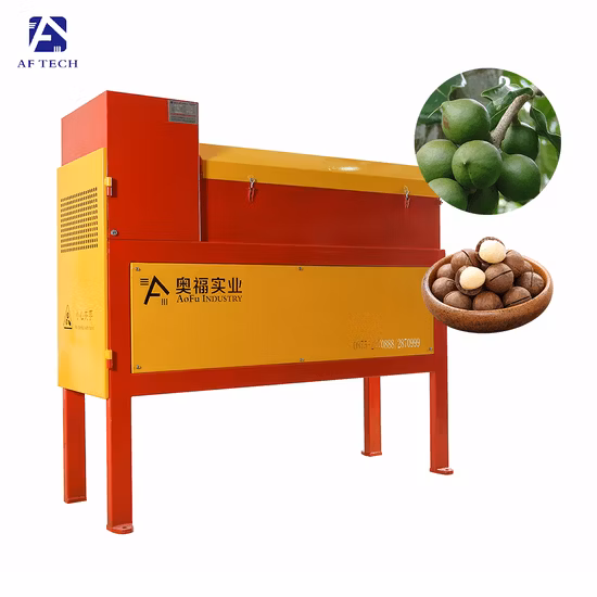 High Power Fresh Macadamia Nut Fruit Skin Roller Peeling Shelling Machine