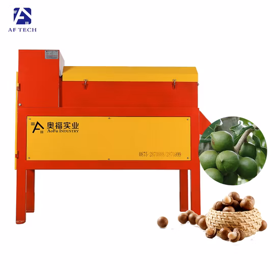 High Power Fresh Macadamia Nut Fruit Skin Roller Peeling Shelling Machine