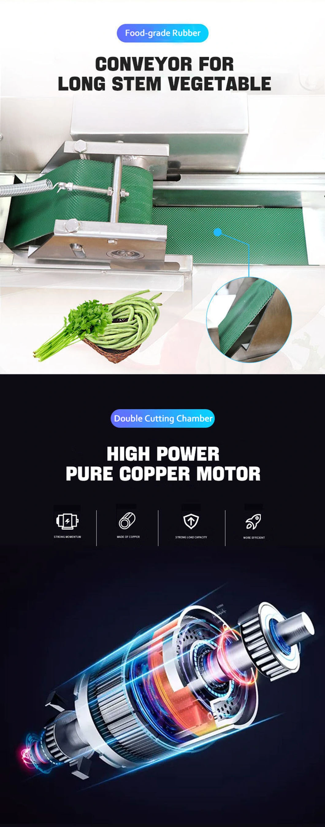 3-Head Multifunctional Large Electric Vegetable Cutter Machine with 3 Blade Sets