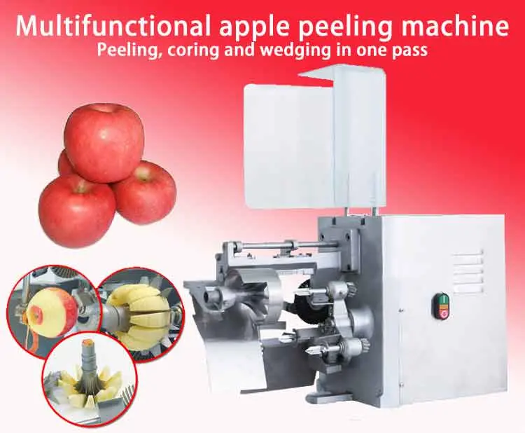 Manufacture Industrial Electric Fruit Peeling Spiral Slicer Cored and Splitter Apple Peeler Machine