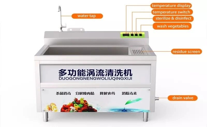 Commercial Wholesale High Quality Stainless Steel Hydroxyl Fruit and Vegetable Washing Machine/Fruit Vegetable Washer